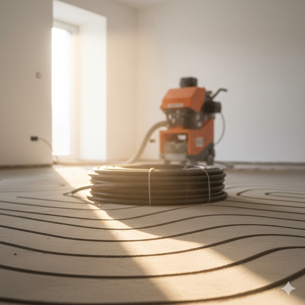 Nachträgliche Fußbodenheizung fräsen im Bestand in Bremerhaven